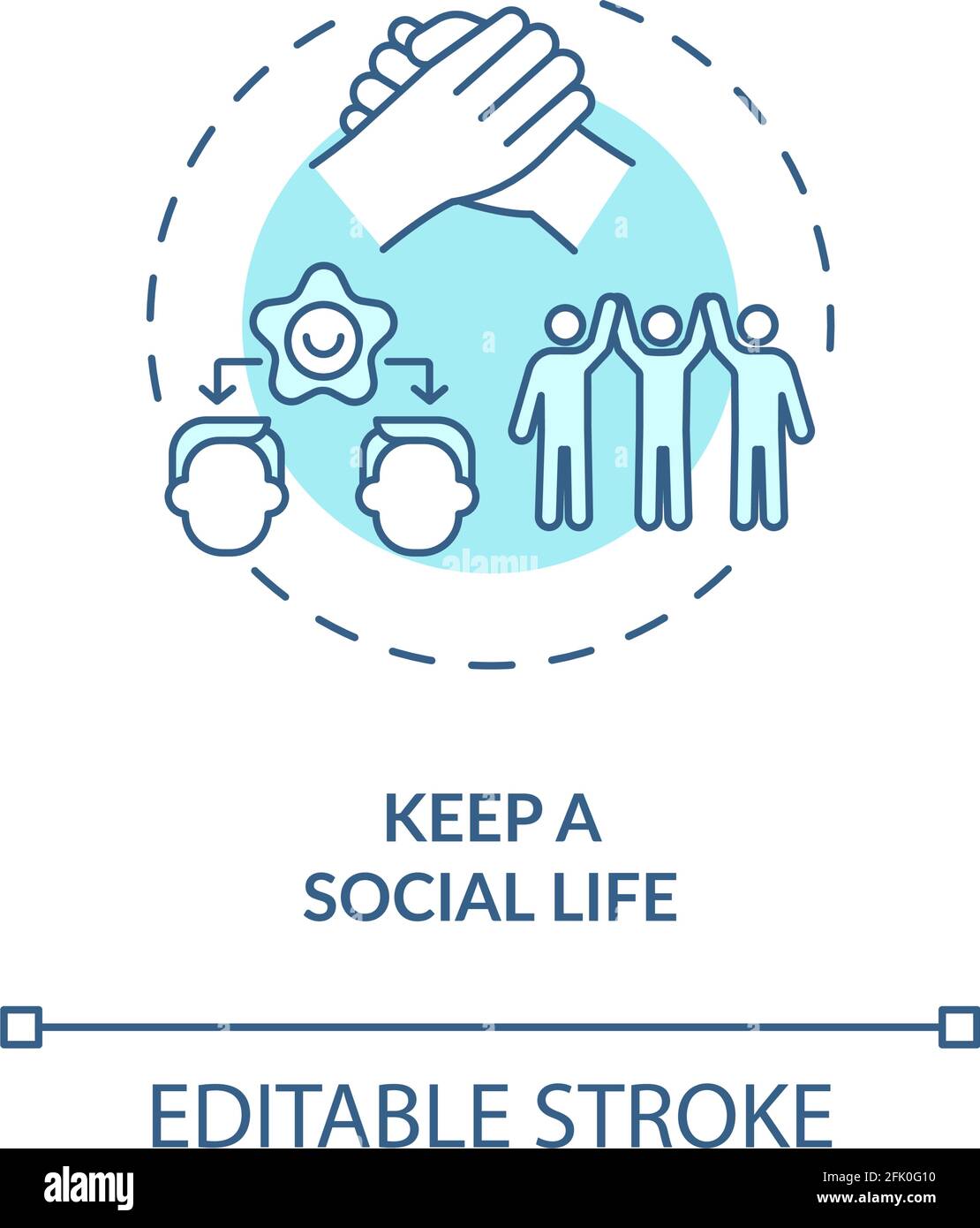 Keep a social life concept icon Stock Vector