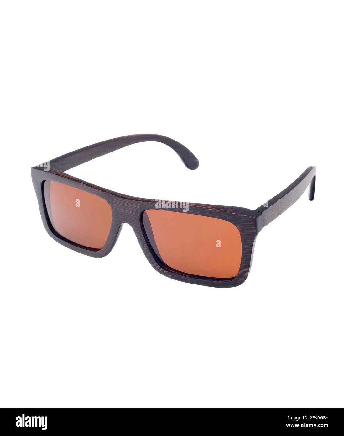 Wood frame sunglasses isolated on a white background Stock Photo Alamy