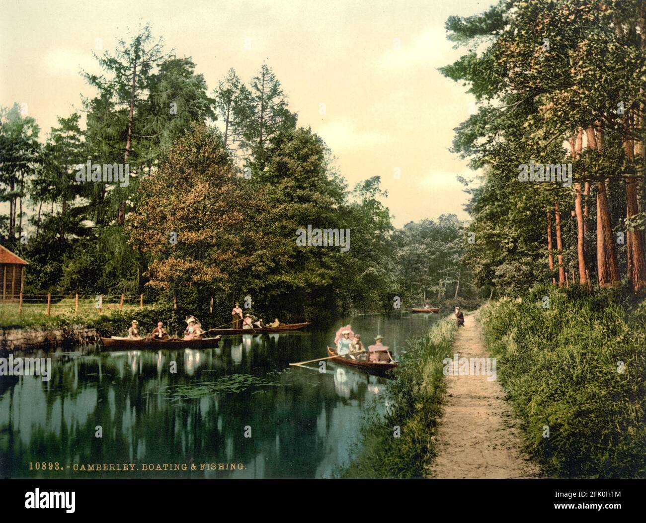 Boating on the River Blackwater, Camberley in Surrey circa 18901900