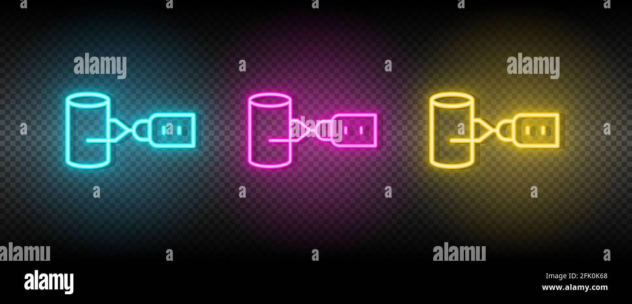 hydraulic arm, industrial arm neon icon set Stock Vector Image & Art