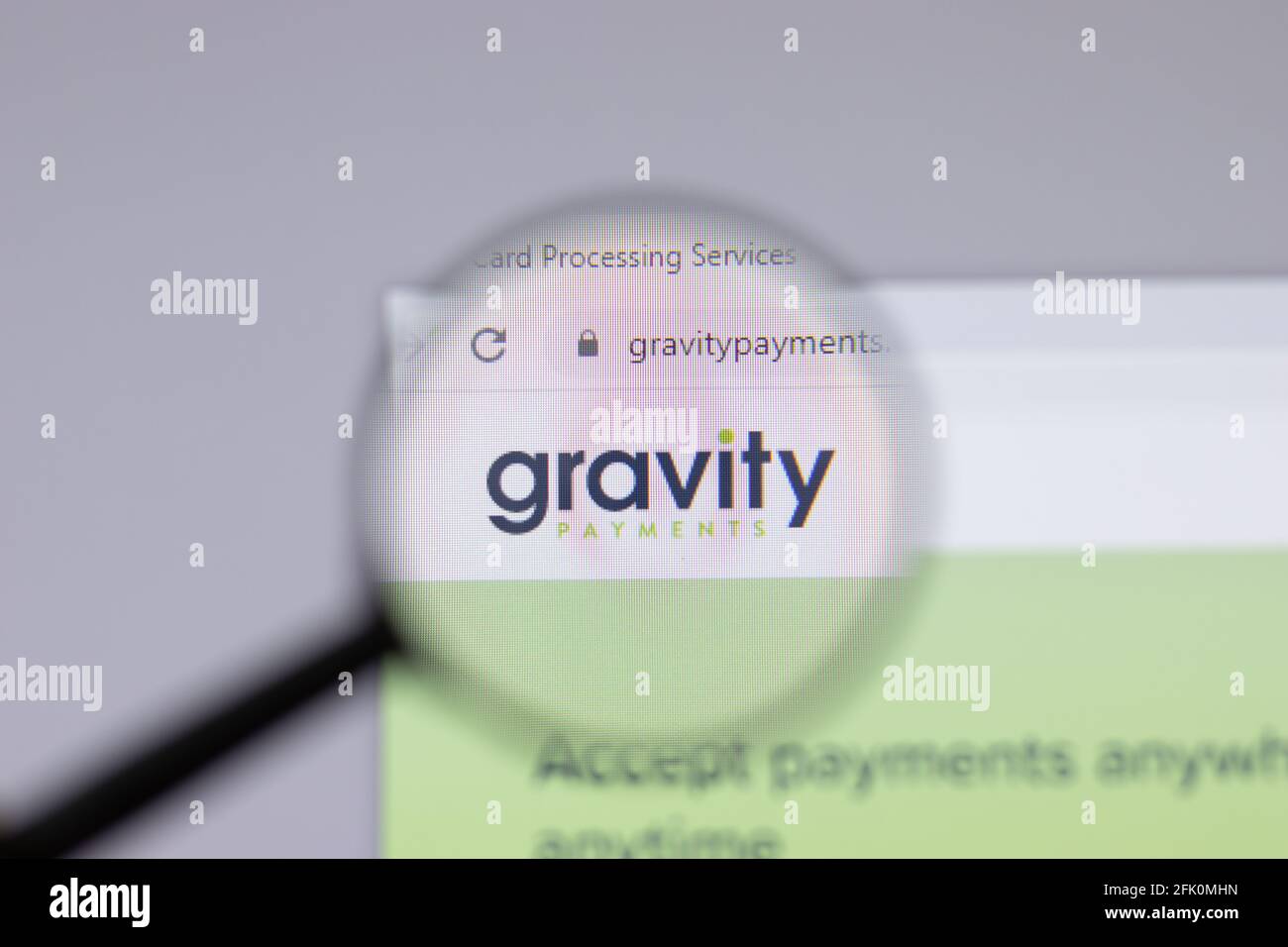 New York, USA 26 April 2021 Gravity Payments logo closeup on