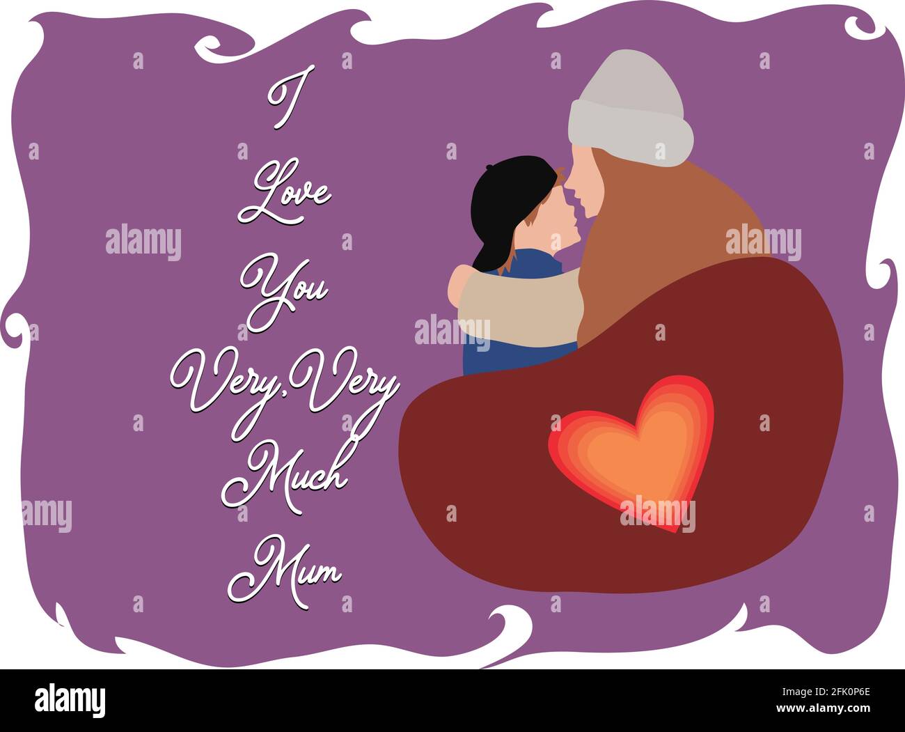 Mom Embracing Son Stock Vector Images Alamy