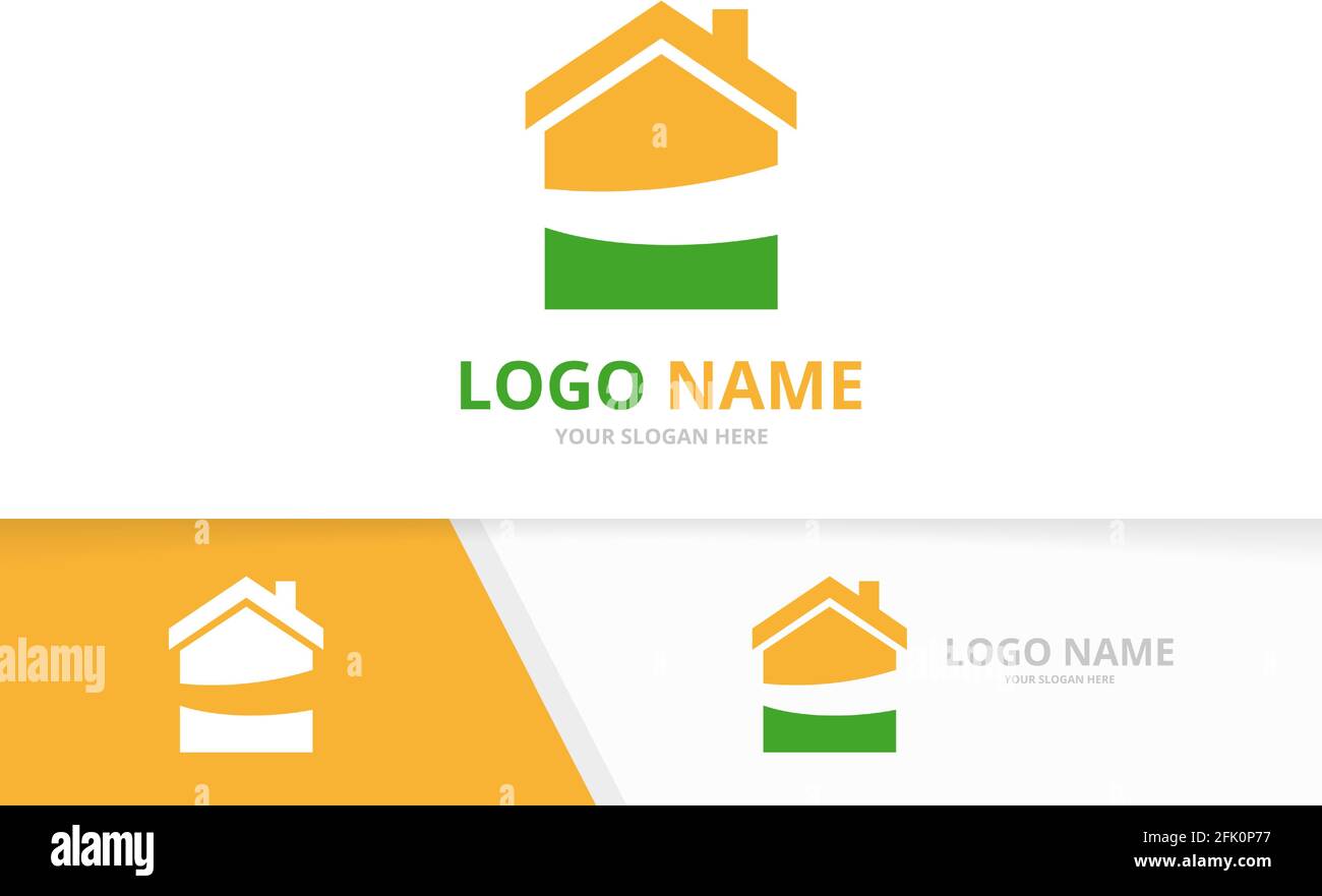 Vector real estate logo. Unique house logotype design template. Stock Vector