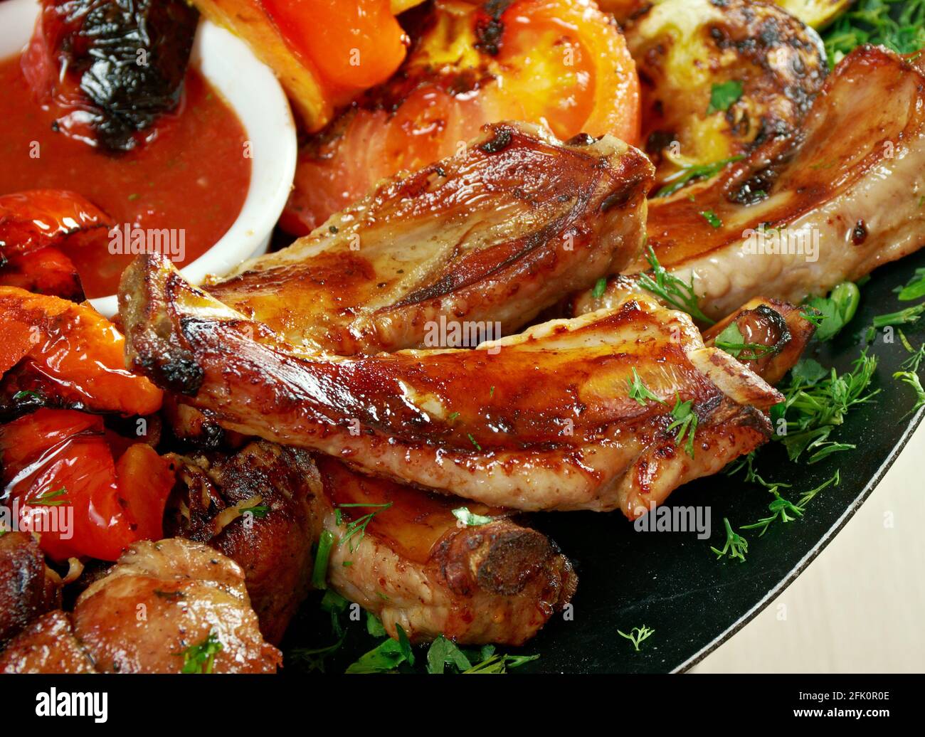 Kabargah Kashmiristyle Fried Meat Ribs Stock Photo Alamy