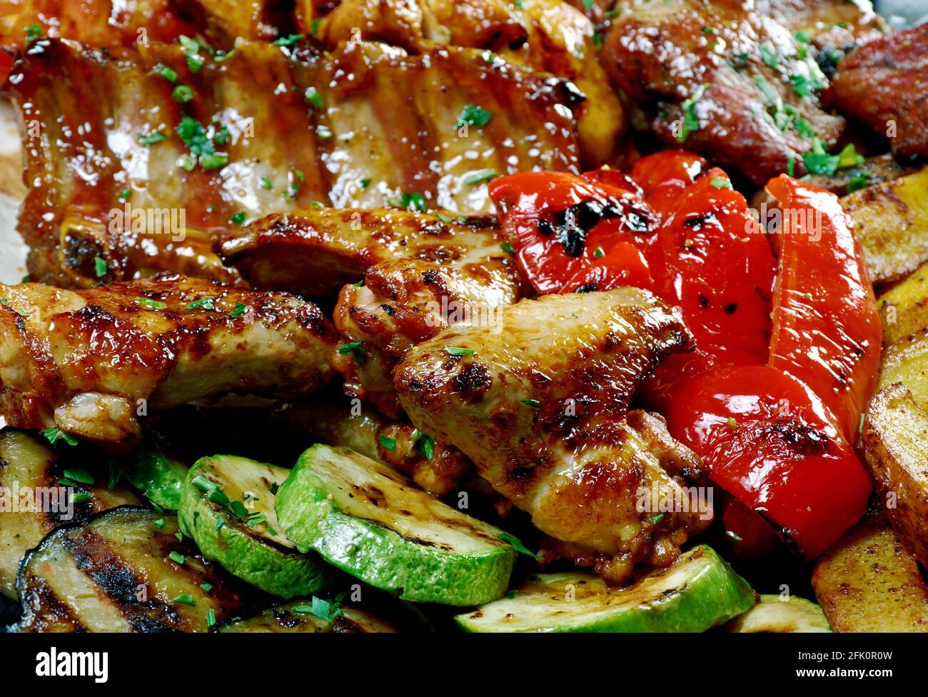 Shisanyama South Africa Zulu burn meat, African cuisine Stock Photo