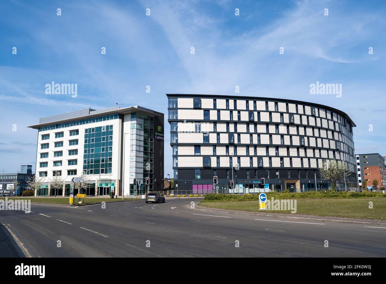 Holiday Inn Express and The Gateway buildings Tritton Road and Ruston Way Lincoln, Lincolnshitre Stock Photo