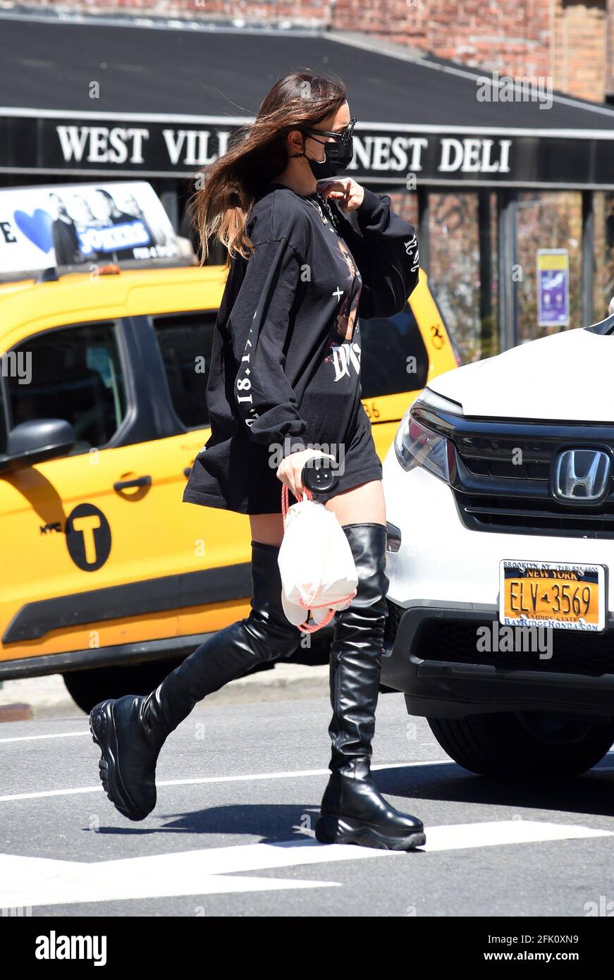 Irina Shayk out and about for Celebrity Candids - MON, , New York, NY April 26, 2021. Photo By: Kristin Callahan/Everett Collection Stock Photo