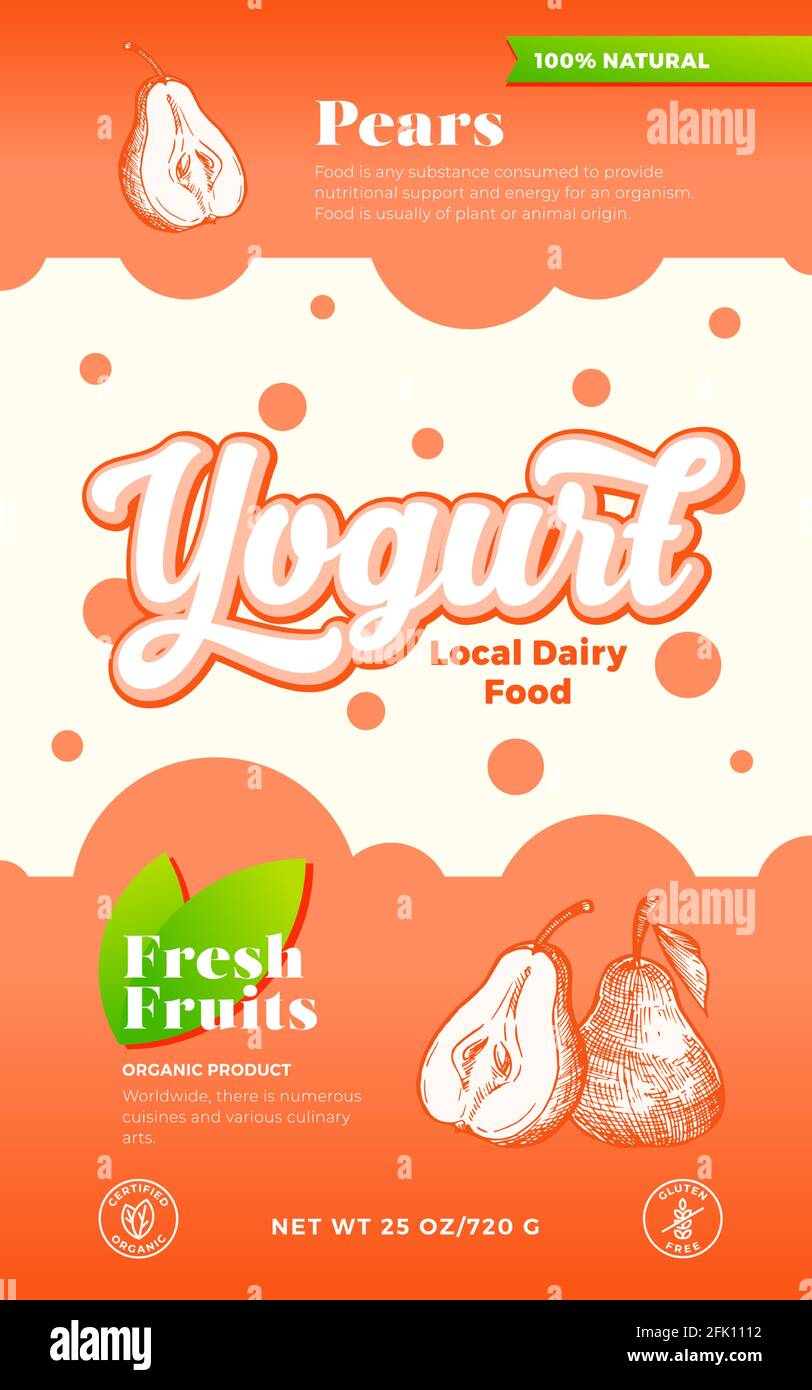 Natural yoghurt with fruit Stock Vector Images - Alamy