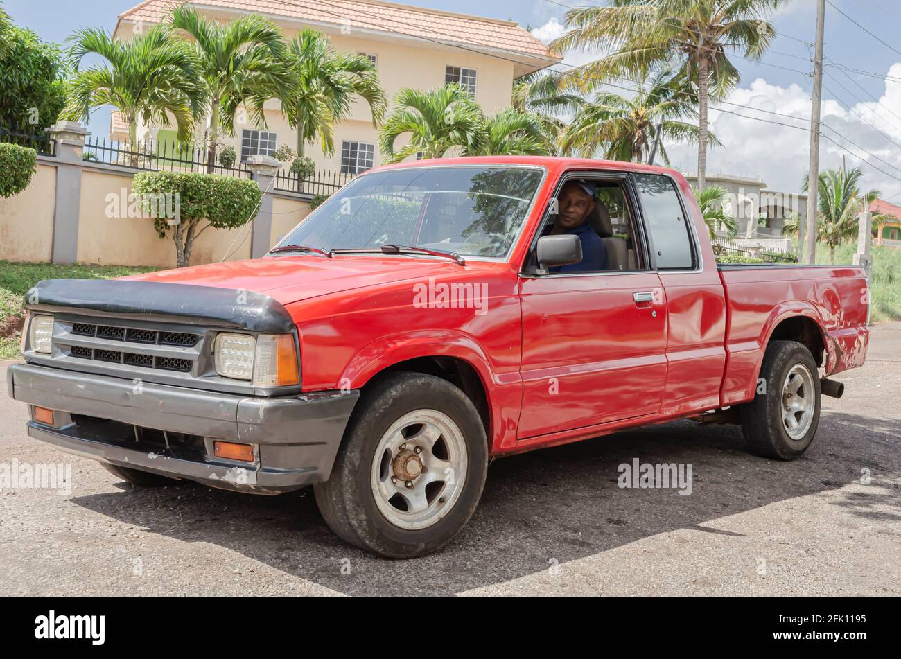 Driving A Pickup Truck Stock Photo Alamy