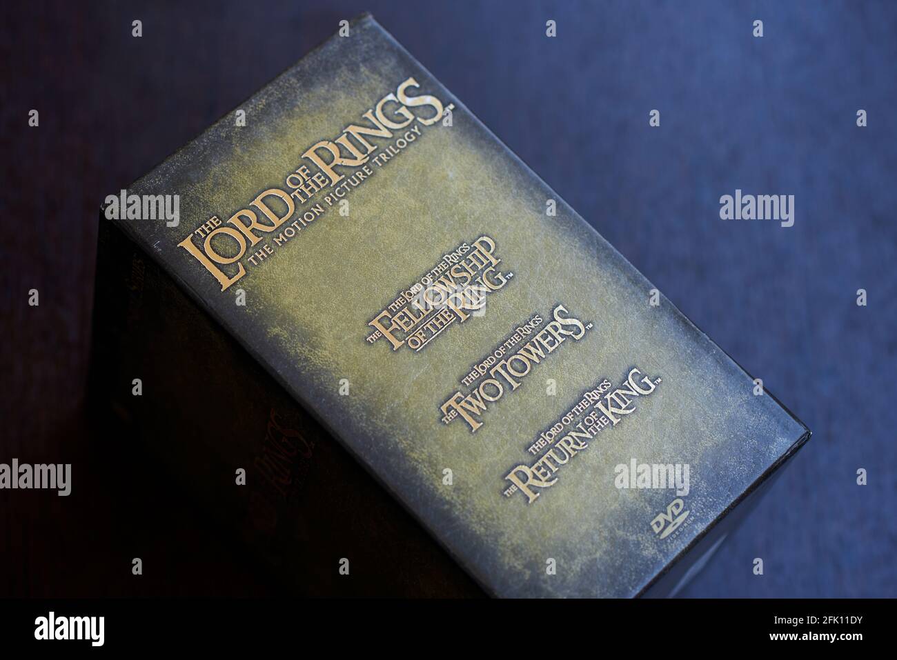 The cover of the collector's edition of the extended version of the Lord of the Rings movie Stock Photo