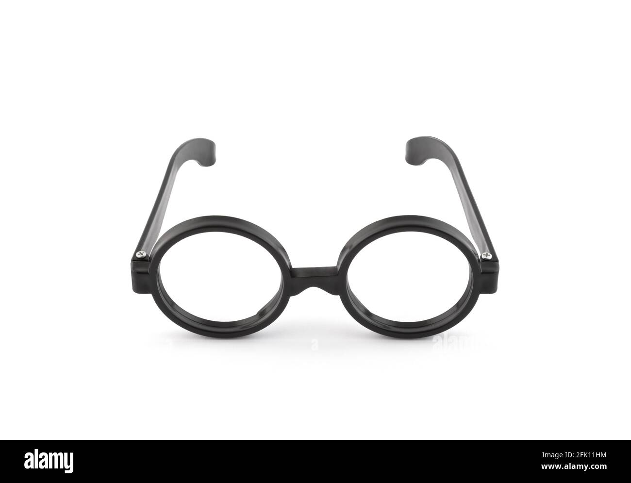 Black thick glasses on white background Stock Photo