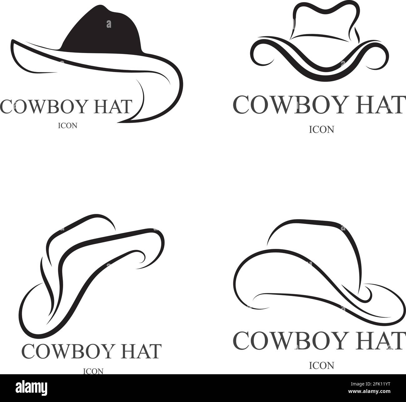 cowboy hat logo icon vector design template Stock Vector Image & Art - Alamy