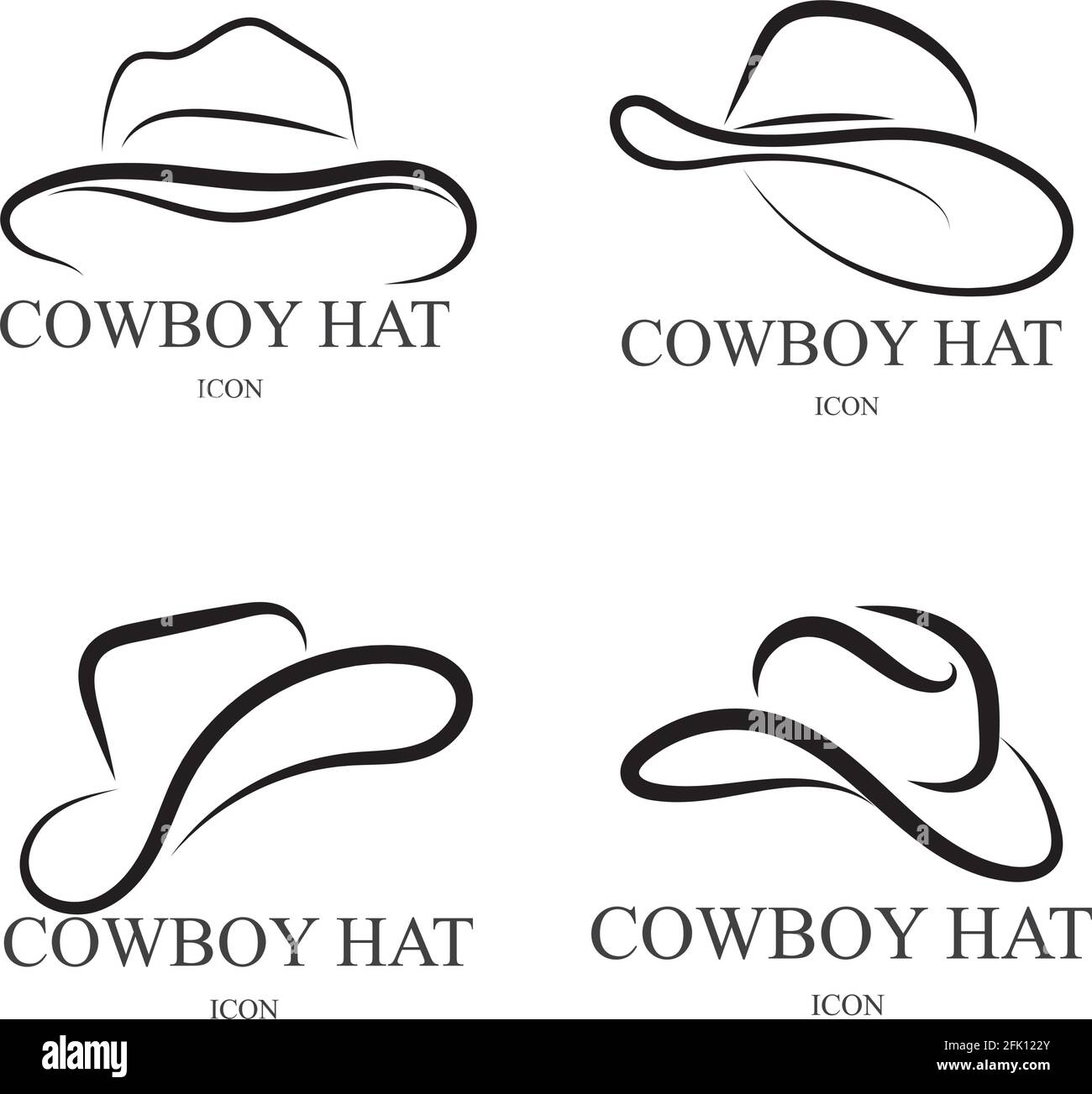 cowboy hat logo icon vector design template Stock Vector Image & Art - Alamy