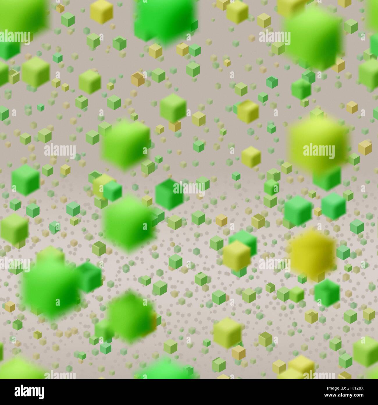 Abstract seamless flying colorful cube background. Pattern with random small colorful cubes Stock Photo
