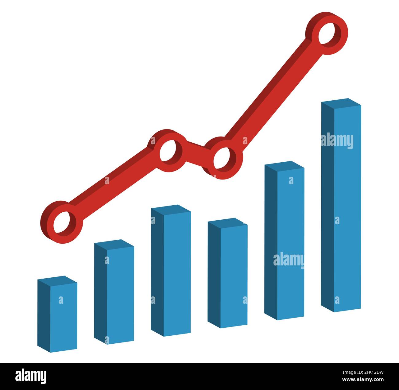 Graph with increase report. Diagram with rise and gain progress. Vector ...