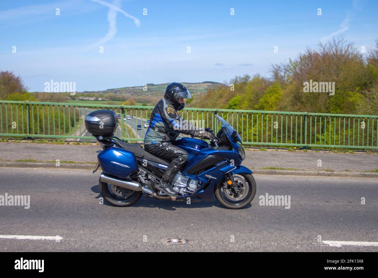 2018 blue Yamaha Fjr 1300 A 1298cc sports tourer Motorbike rider