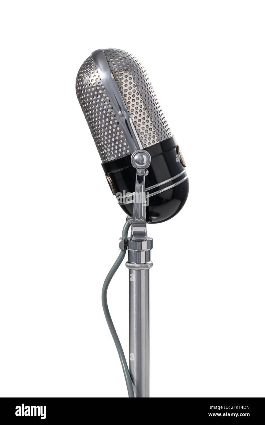 Side view of a 1950s microphone Stock Photo