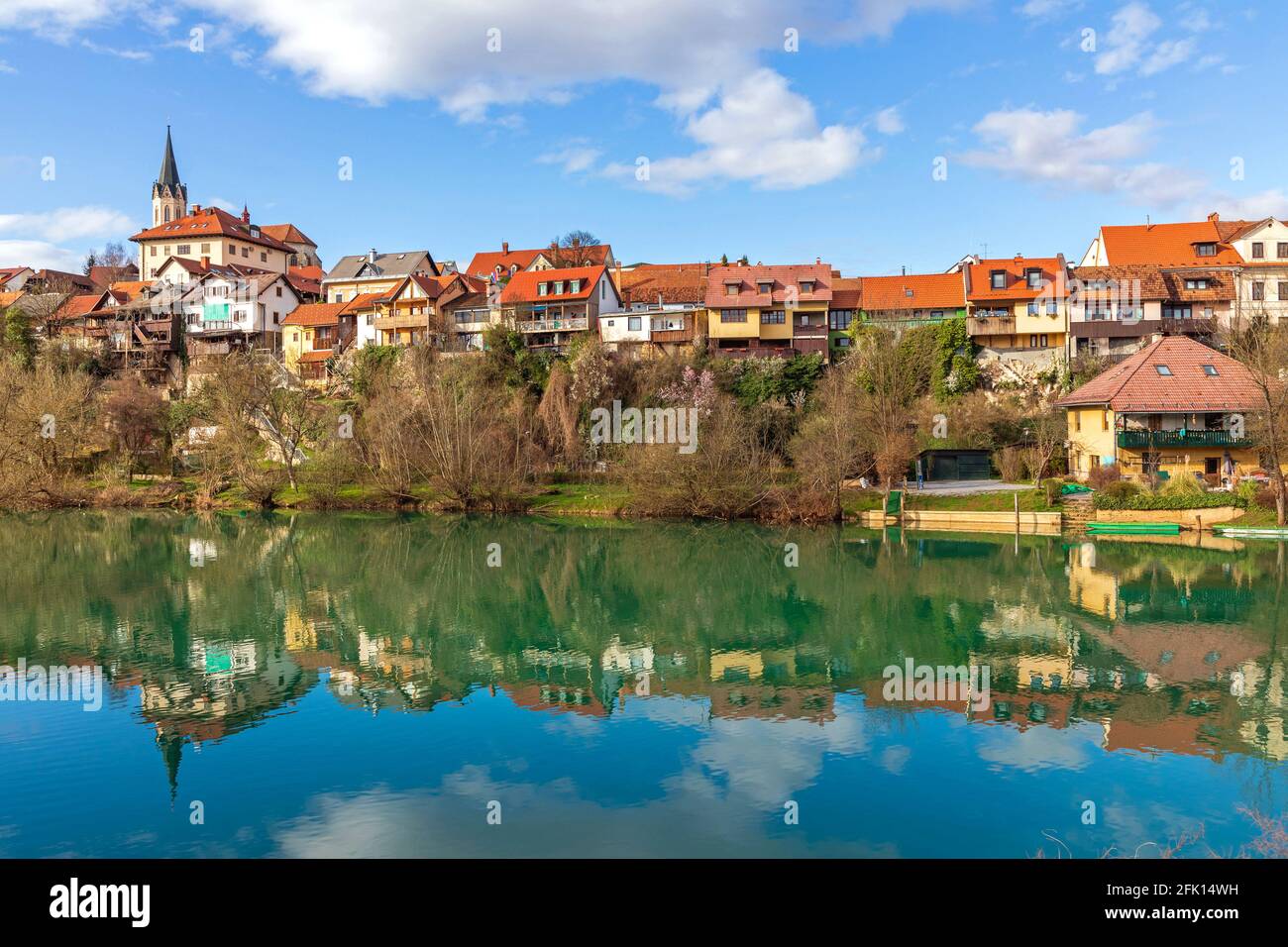 Reflection in River Krka Novo Mesto Slovenia Stock Photo