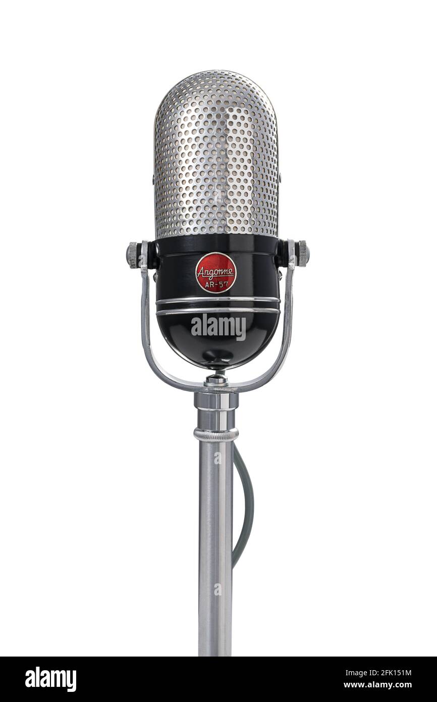 Front view of a 1950s microphone Stock Photo - Alamy