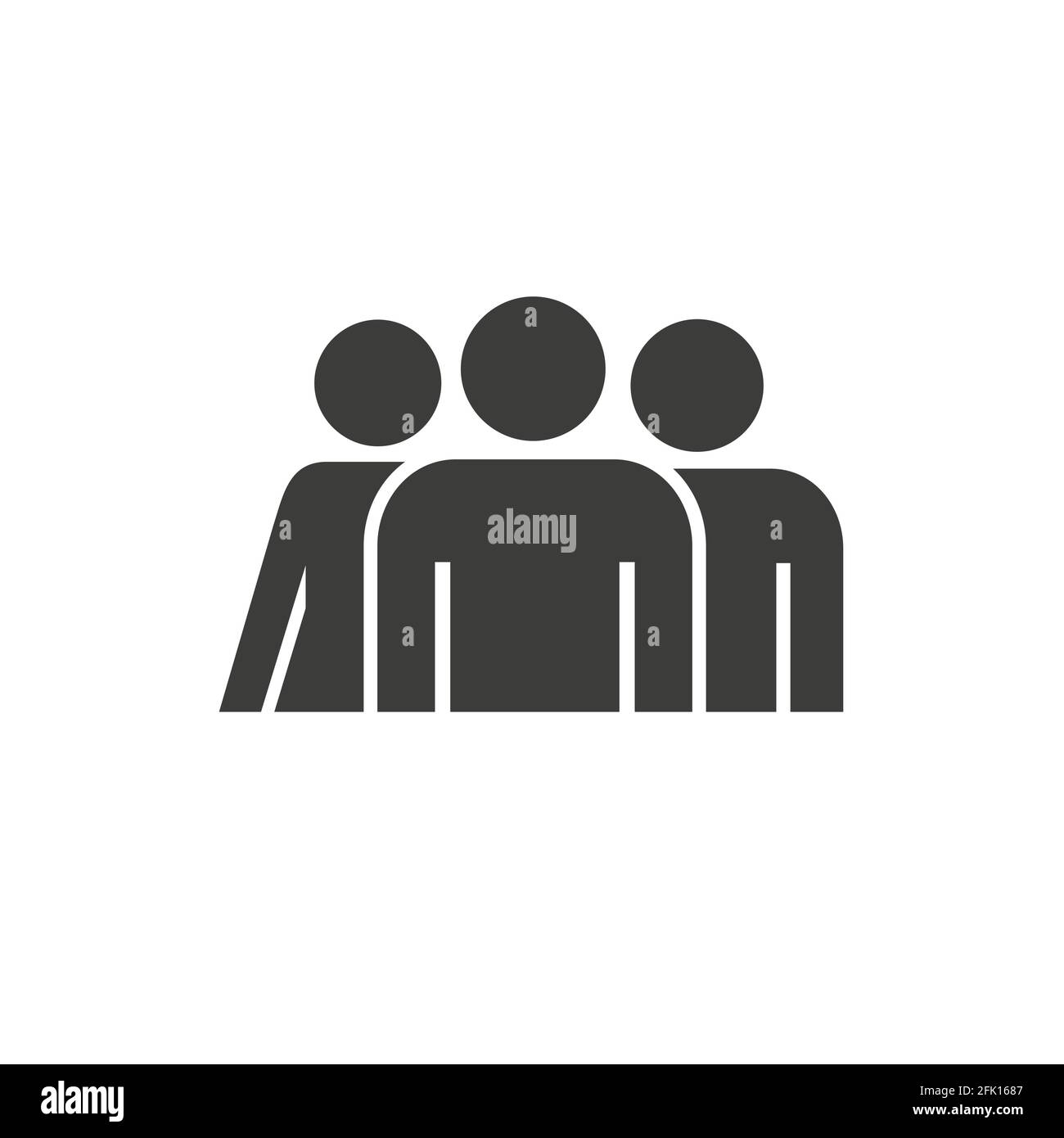 Team with leader solid icon. Flat style vector illustration isolated on ...