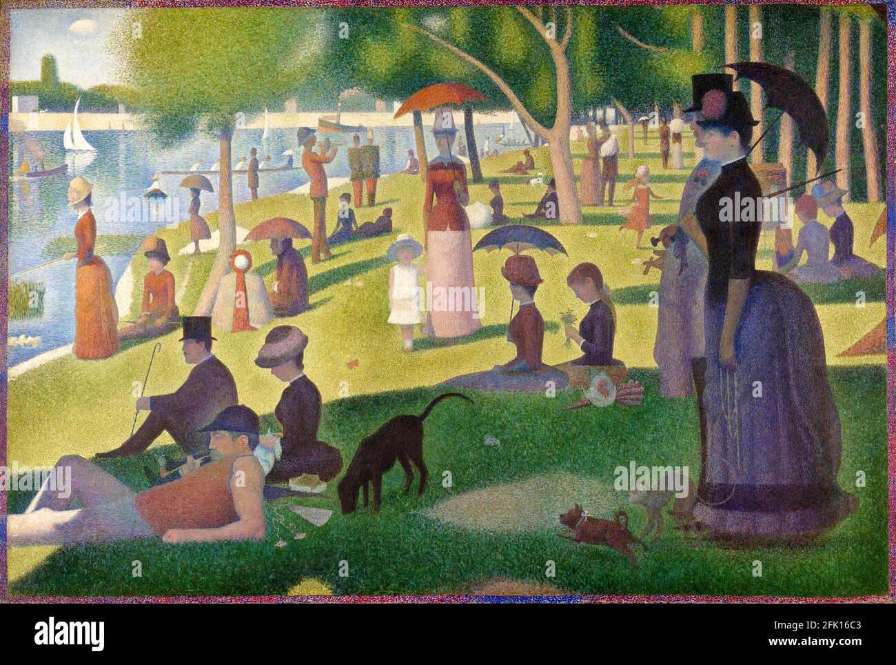 Georges Seurat, A Sunday Afternoon on the Island of La Grande Jatte, 1884 - 1886, oil on canvas, Art Institute of Chicago. Stock Photo