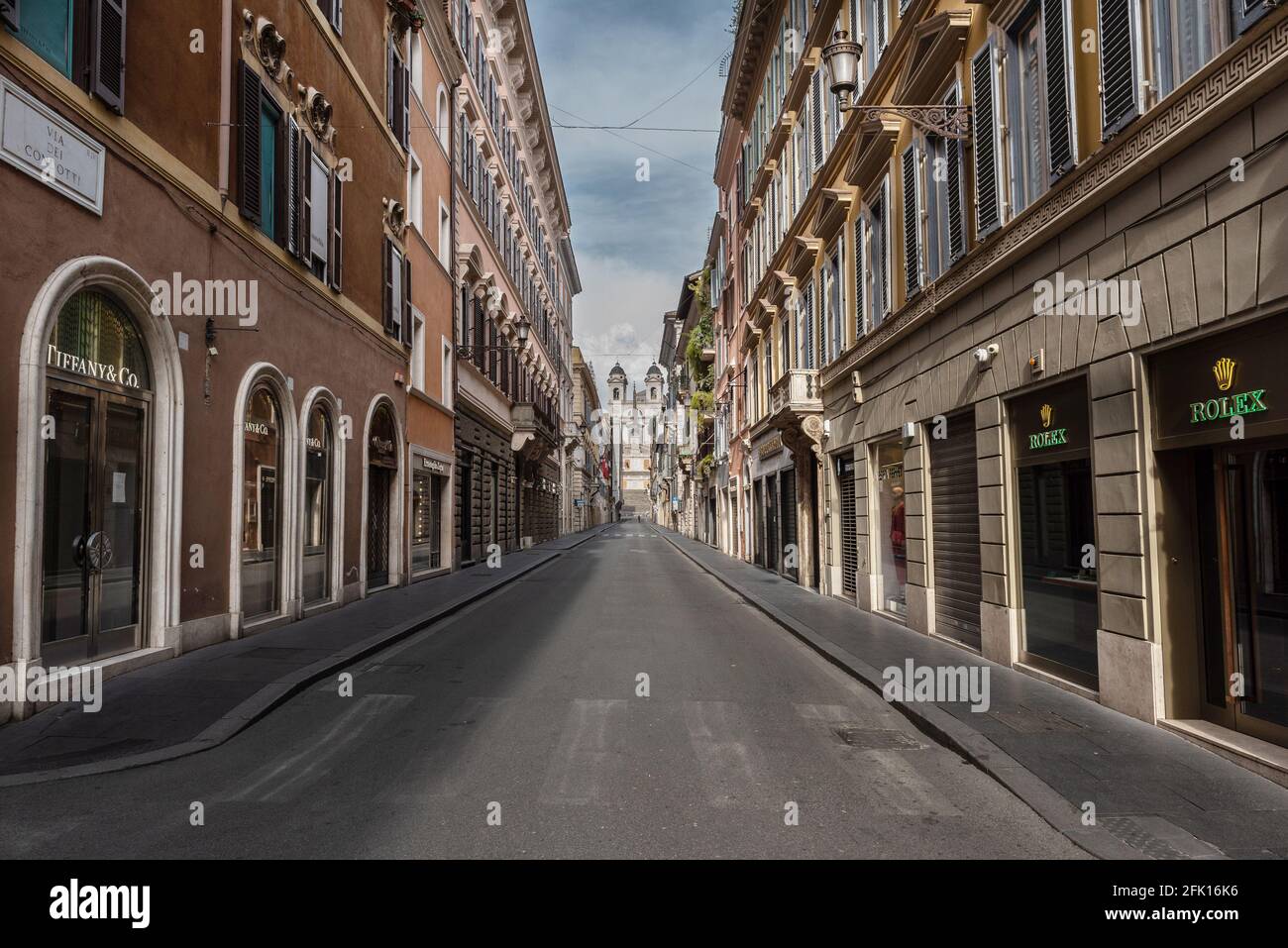 Via dei Condotti is a busy and fashionable street near Piazza di Spagna  square, Rome, Lazio, Italy, Europe Stock Photo - Alamy