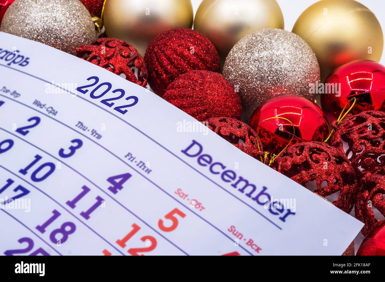 Celebrate It Christmas Ornaments 2022 Planning For Next Year. Calendar 2022 And Christmas Decorations. Notebook,  New Year's Celebration Stock Photo - Alamy