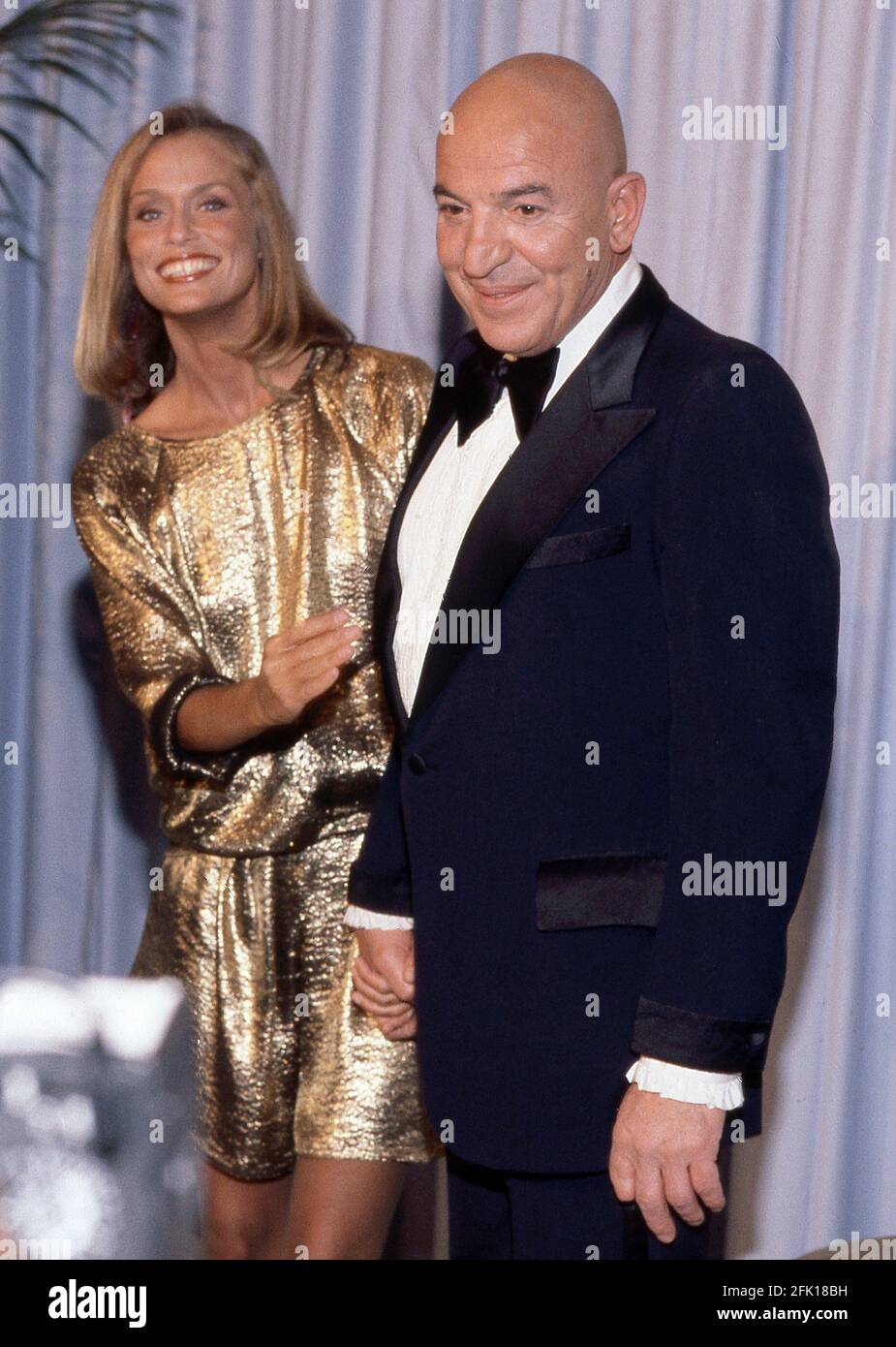 Lauren Hutton and Telly Savalas at the 52nd Academy Awards on April 14, 1980. Credit: Ralph Dominguez/MediaPunch Stock Photo