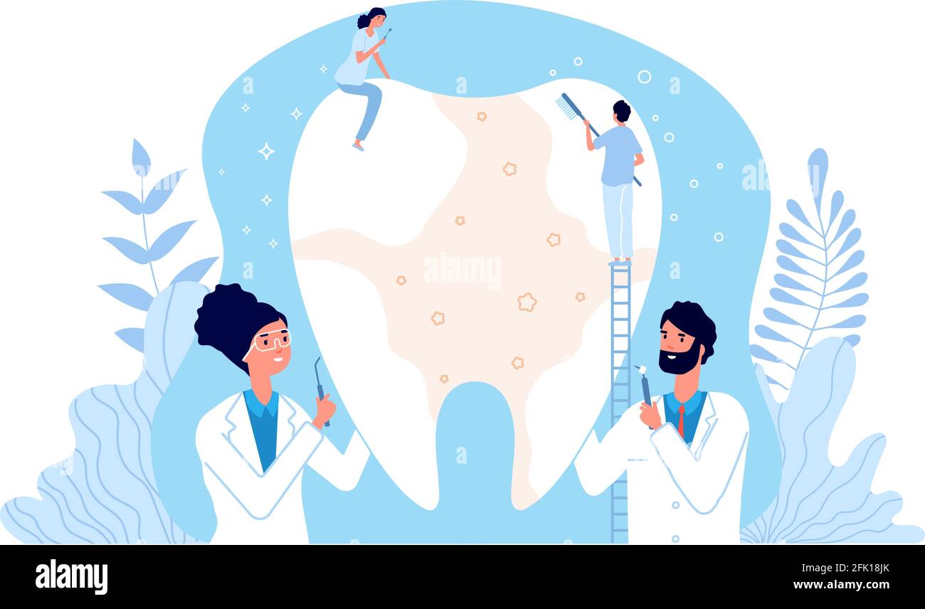 Stomatology concept. Dentist cleaning teeth. Medical dental surgery