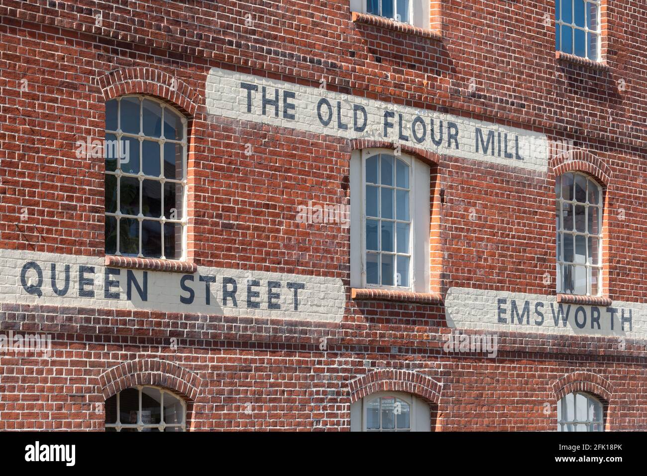The Old Flour Mill in Emsworth, Hampshire, UK. Historic industrial building. Stock Photo