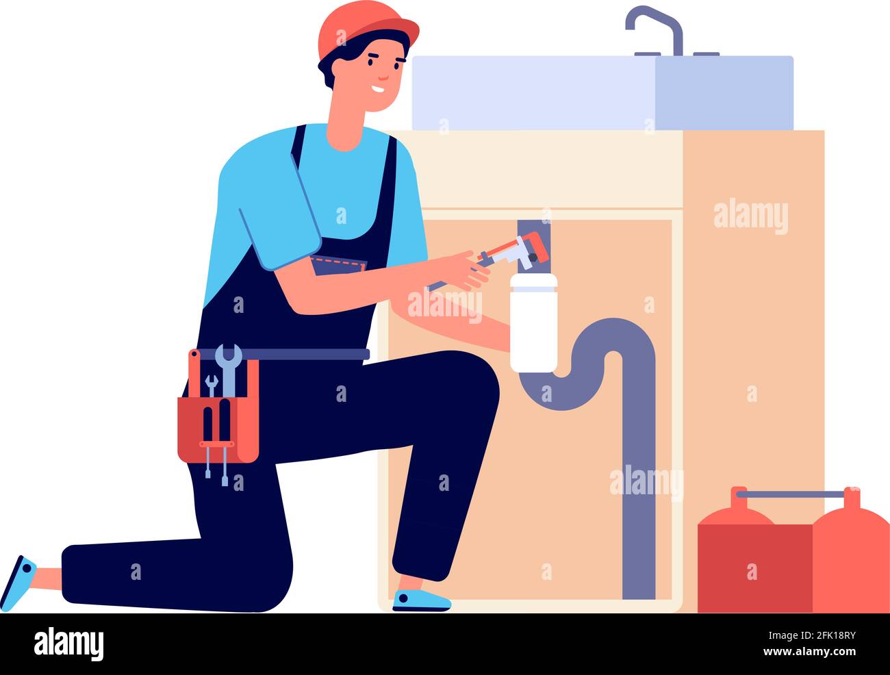 Repairing pipes Stock Vector Images Alamy