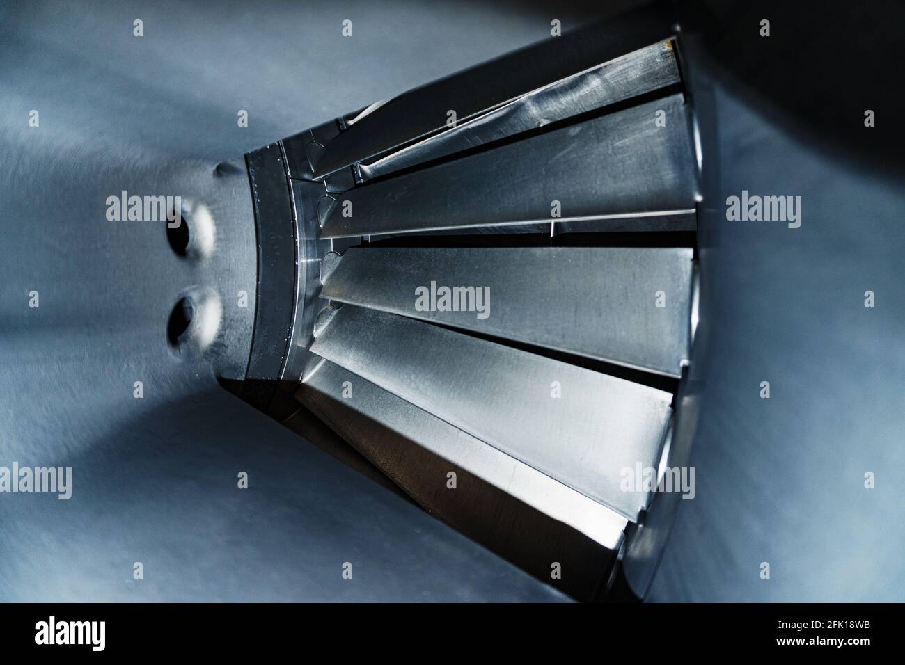 Jet engine fan blades from the inside. Jet gas turbine engine elements Stock Photo Alamy