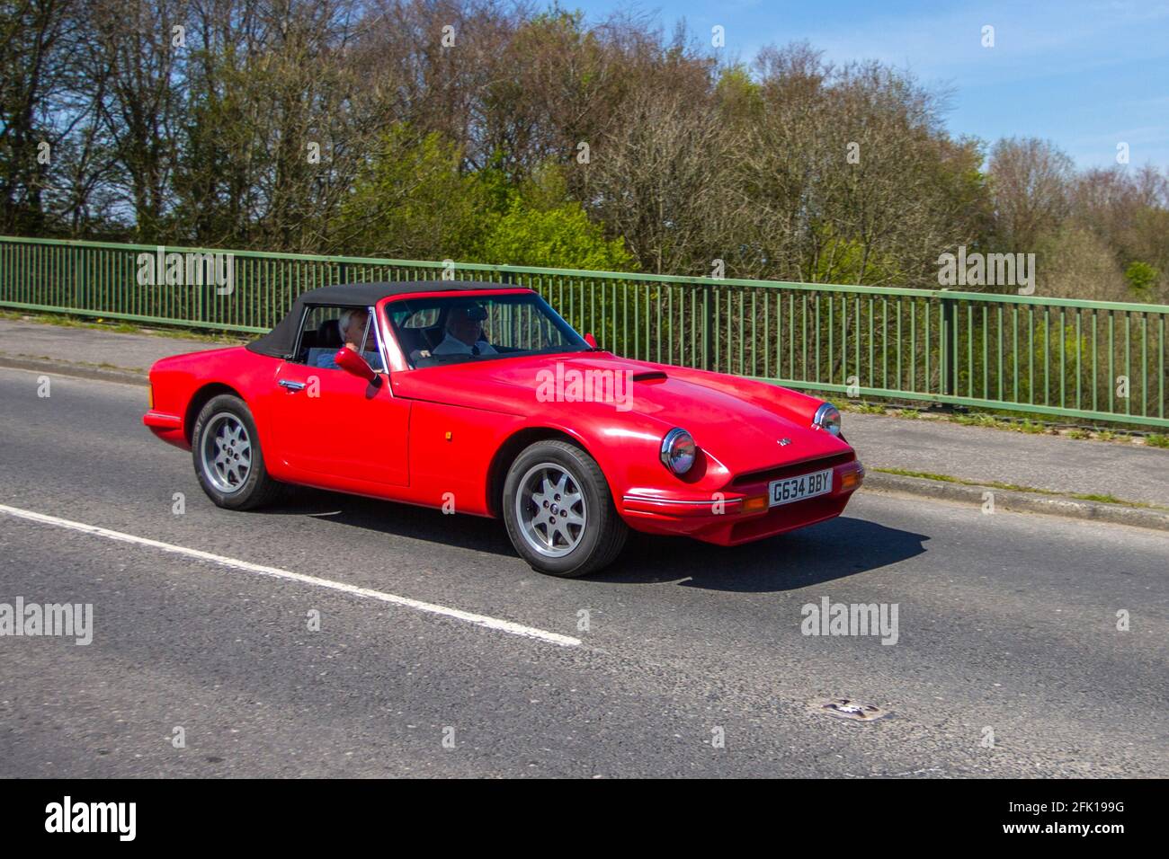 1990 90s nineties TVR 2.9s, TVR S series, V6 S-series cars Sports Car driving in Chorley, UK Stock Photo