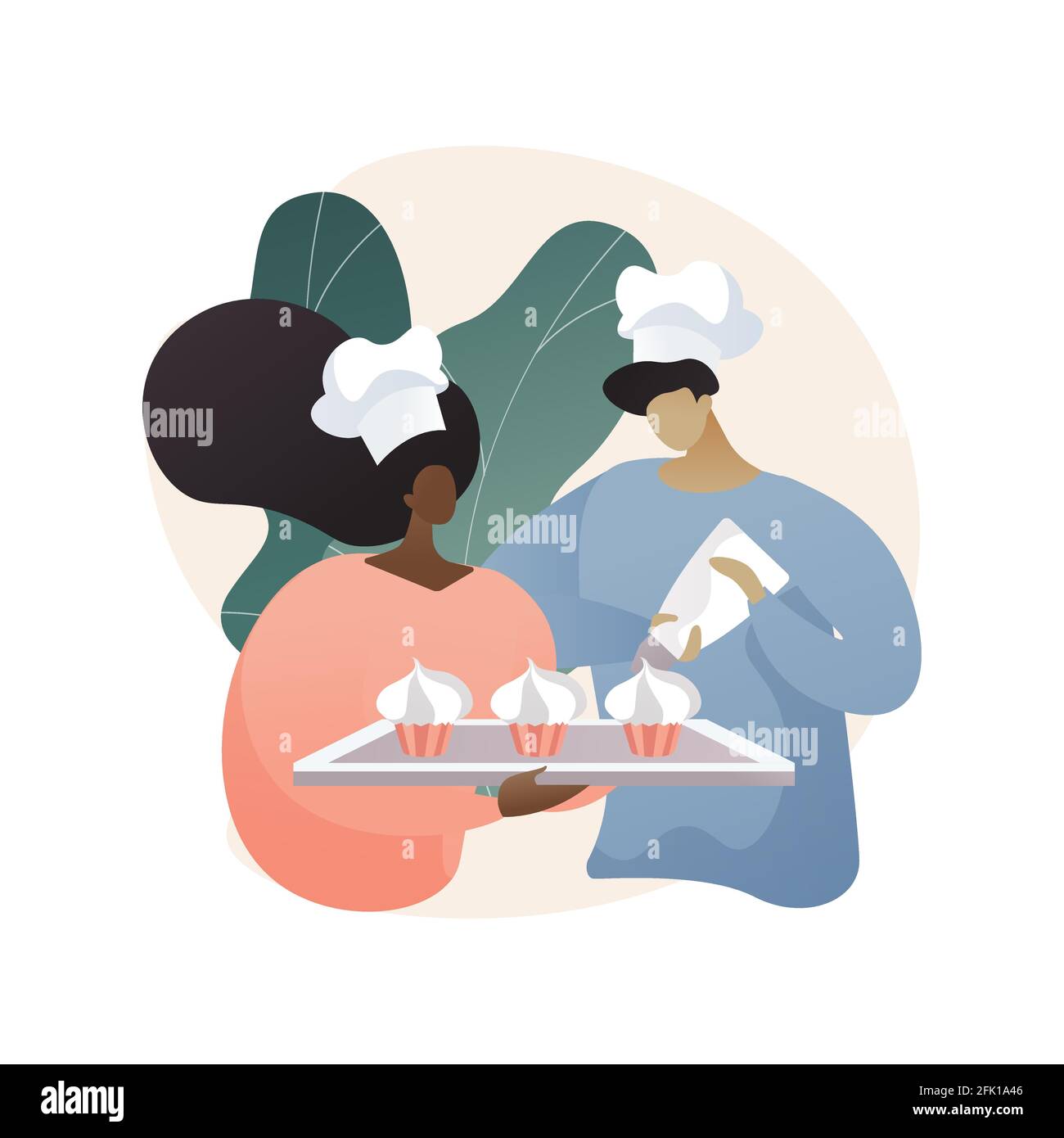 Bake together abstract concept vector illustration. Stock Vector