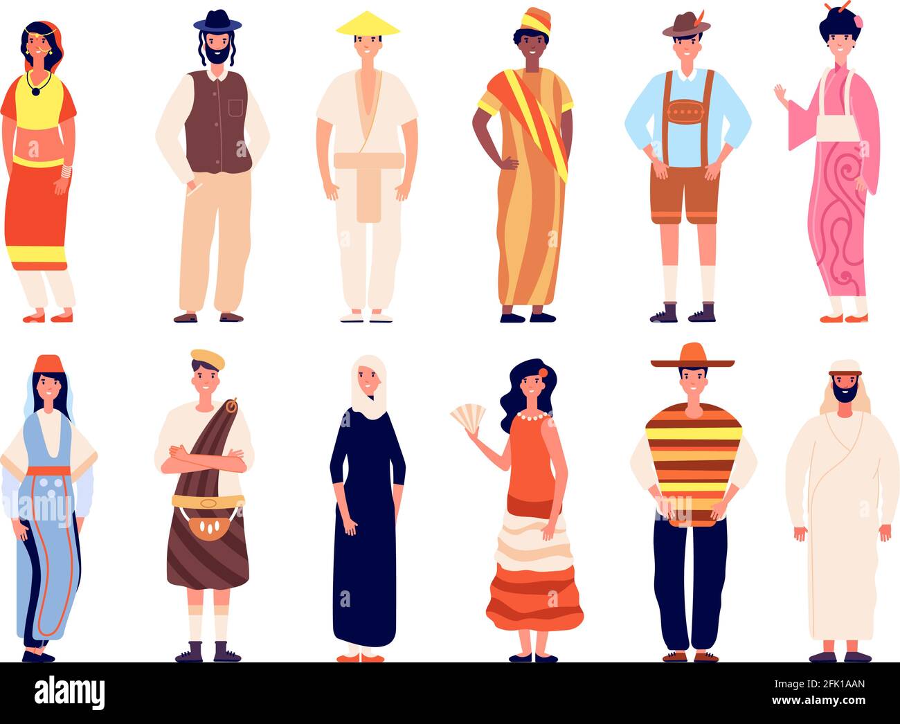 Multiethnic people. Multicultural group, crowd diverse person together. Different nationality society. Modern community vector illustration Stock Vector