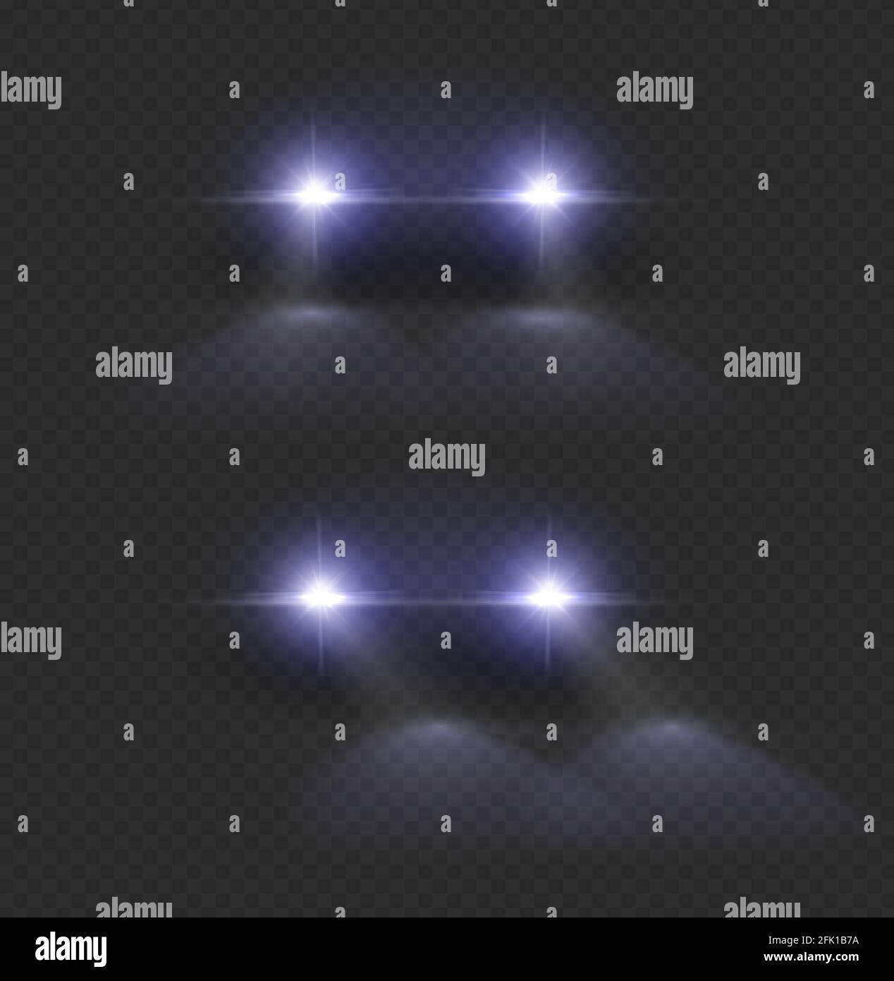 Car headlights. Auto light, bright front lighting headed. Front lamps
