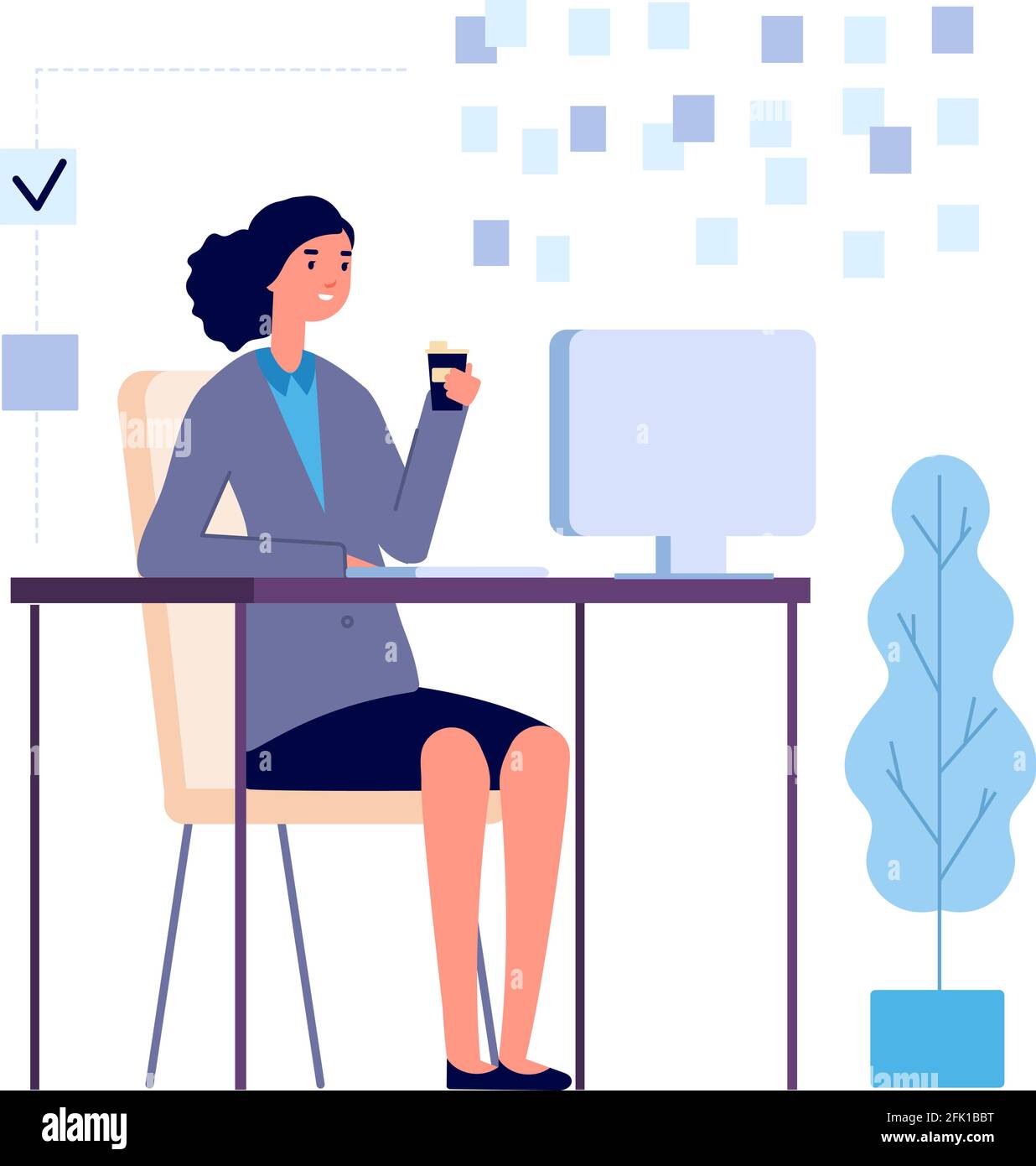 Manager at work. Multitask businesswoman planning office strategy