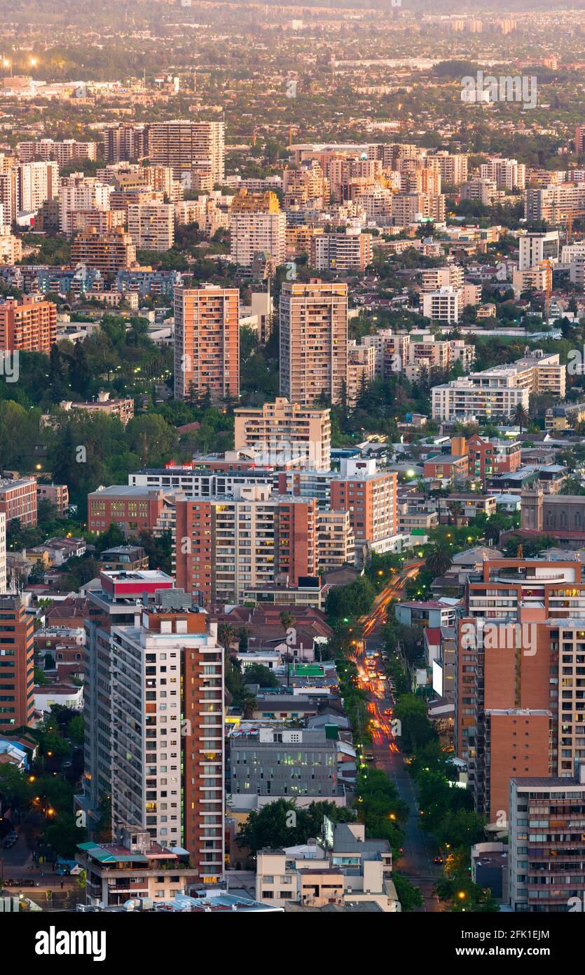 Elevated view of Apartment buildings at Providencia district in
