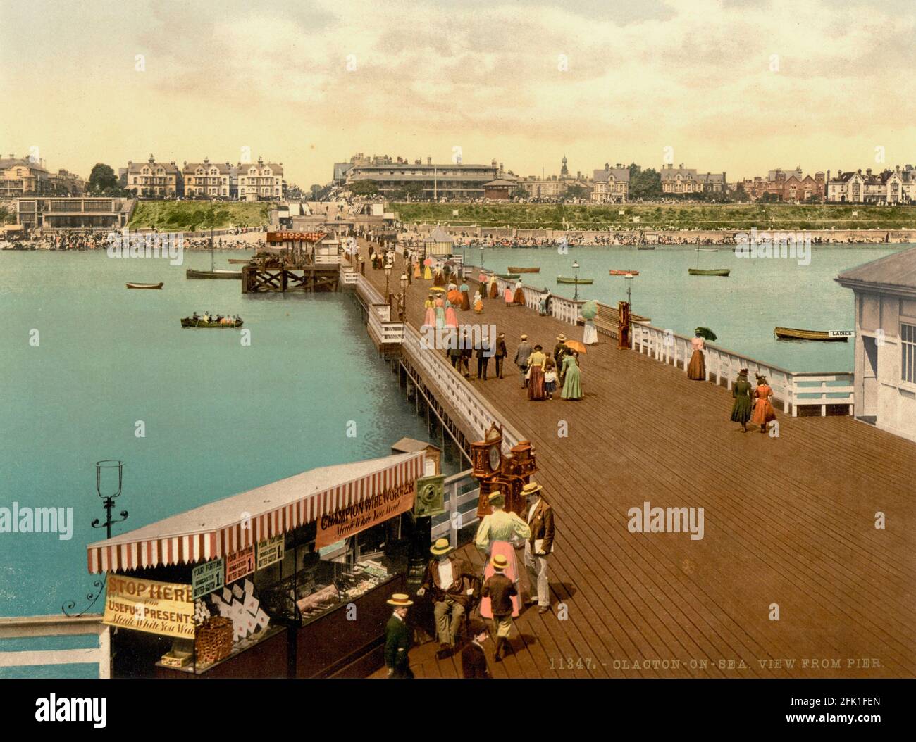 Clacton-on-Sea as seen from the pier circa 1890-1900 Stock Photo
