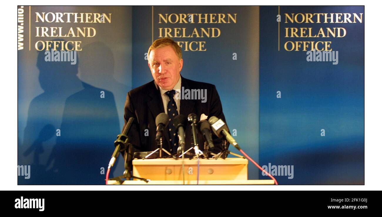 Paul Murphy the new Sec of State for N Ireland at a brief press conf today at on 11 Millbank, London.pic David Sandison 24/10/2002 Stock Photo