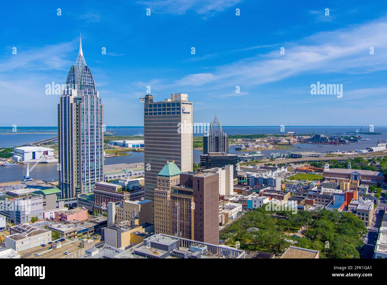 Downtown Mobile, Alabama waterfront skyline Stock Photo Alamy