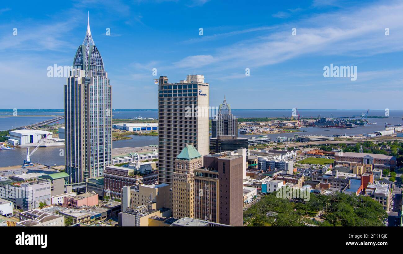 Downtown Mobile, Alabama waterfront skyline Stock Photo Alamy