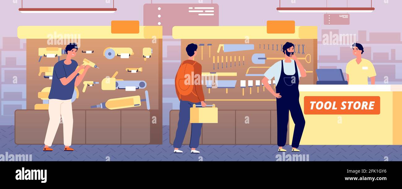 Tool store. Working tools, hardware construction repair instrument