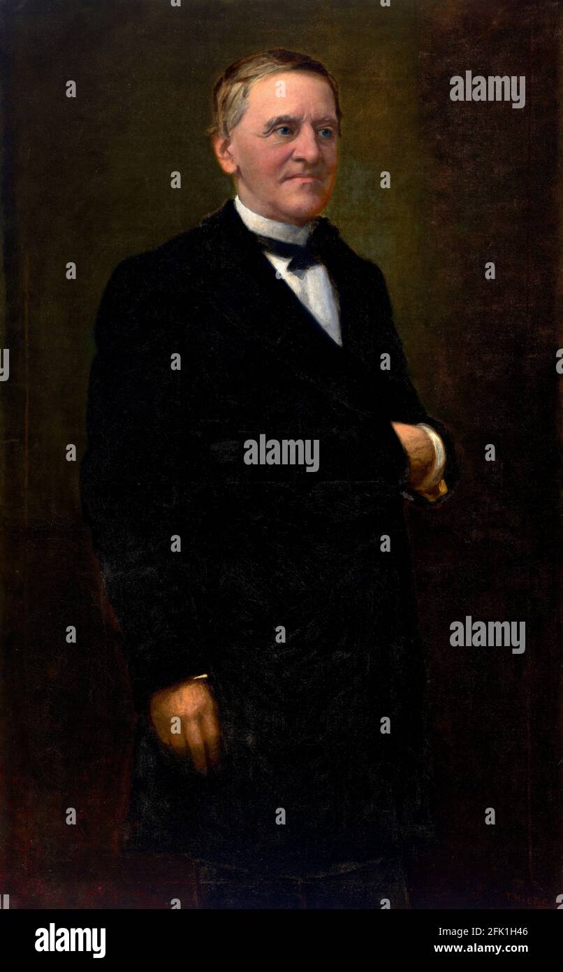 Samuel Tilden. Portrait of the American politician, who served as the 25th Governor of New York, Samuel Jones Tilden (1814-1886), by Thomas Hicks, oil on canvas, c. 1870 Stock Photo