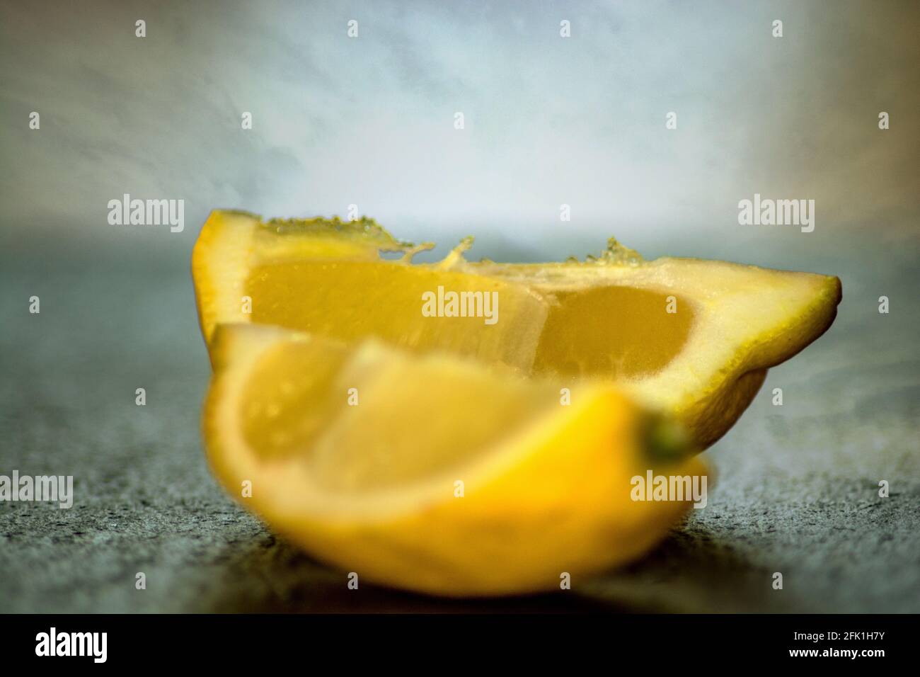 Fruit : Sleced fresh lemons Stock Photo