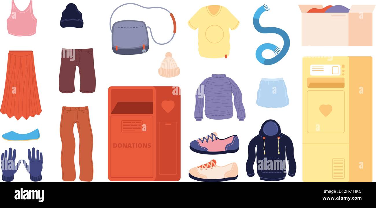 Old clothes containers Stock Vector Images - Alamy