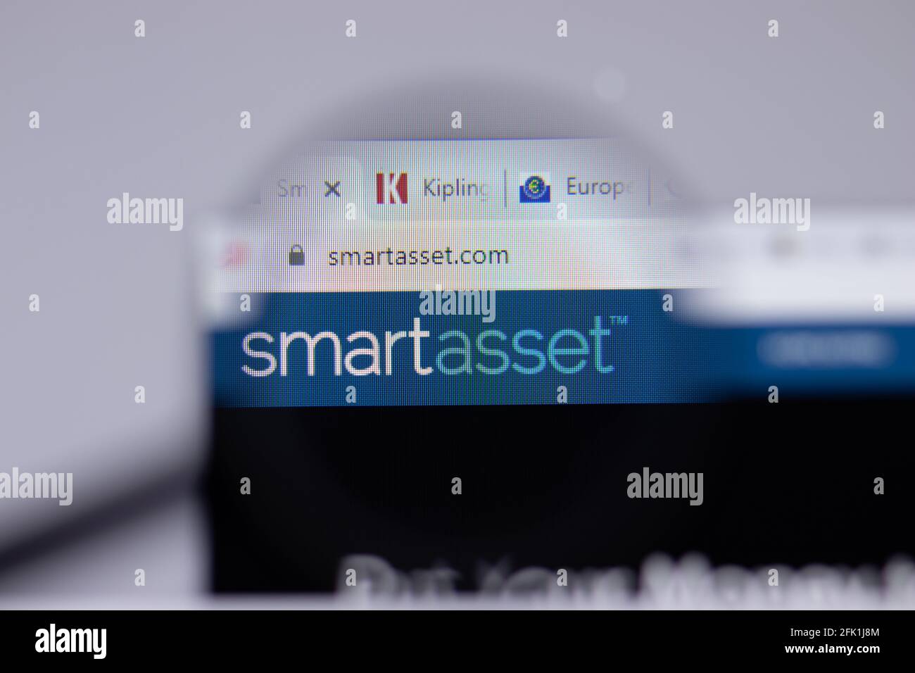 New York, USA 26 April 2021 SmartAsset logo closeup on website page