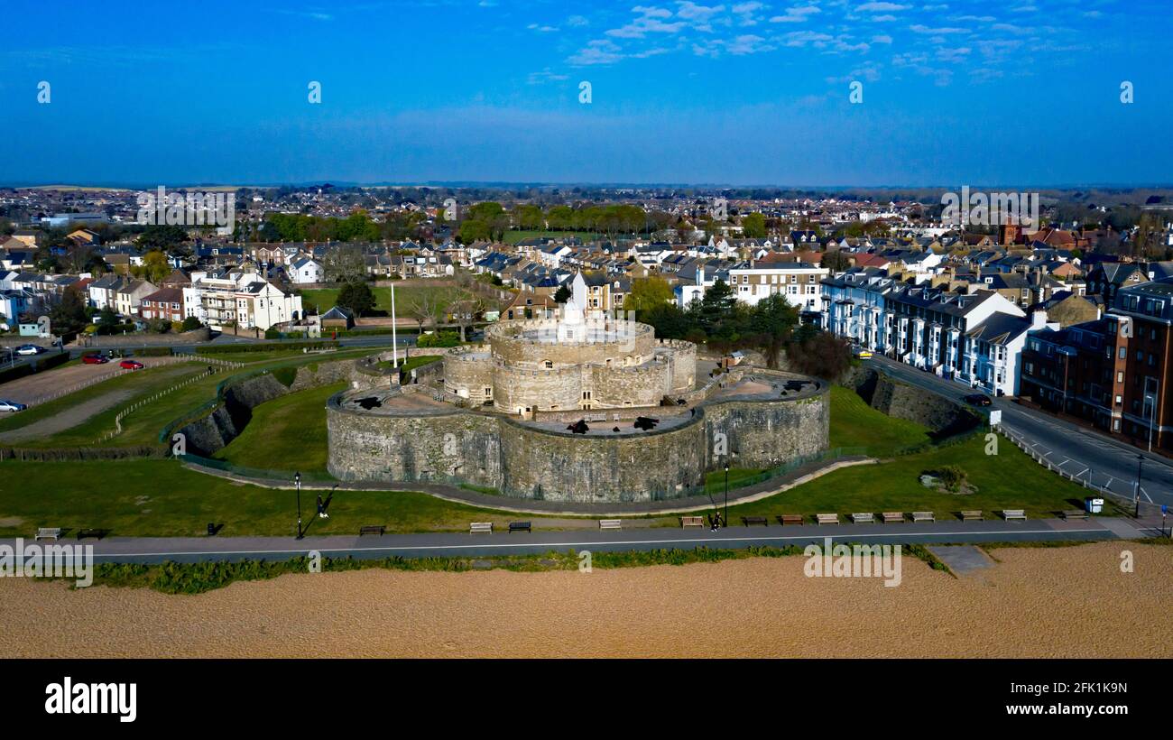 Aerial view of Deal Castle Stock Photo