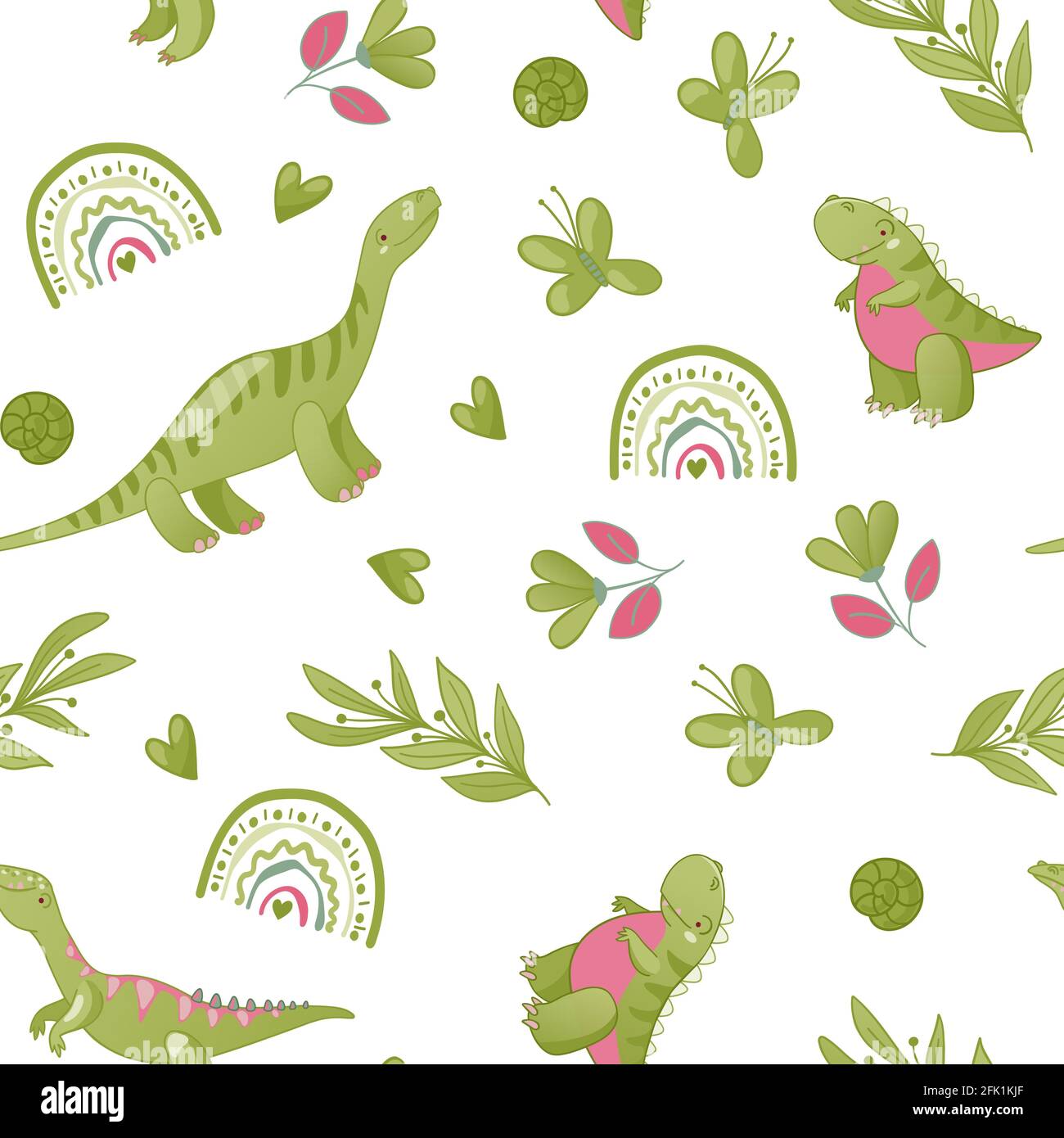 Seamless cute dinosaur pattern. Colorful dino background for kids. Childish  vector design for textile and packaging, nursery wallpaper Stock Vector  Image & Art - Alamy