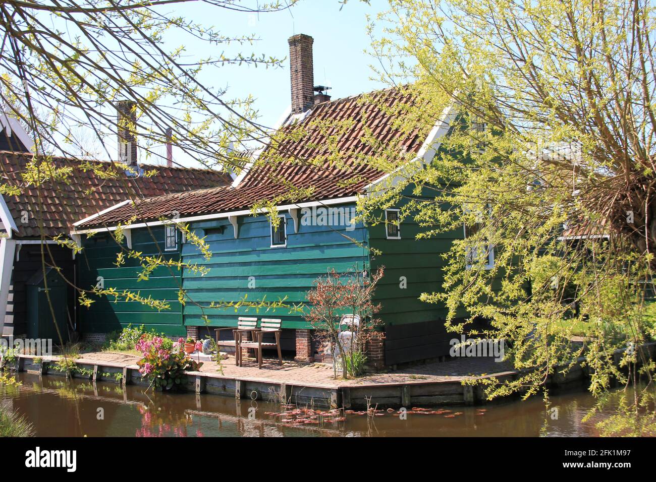 Zaanse Schans in the Netherlands Stock Photo